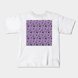 Purple Halloween pattern Kids T-Shirt